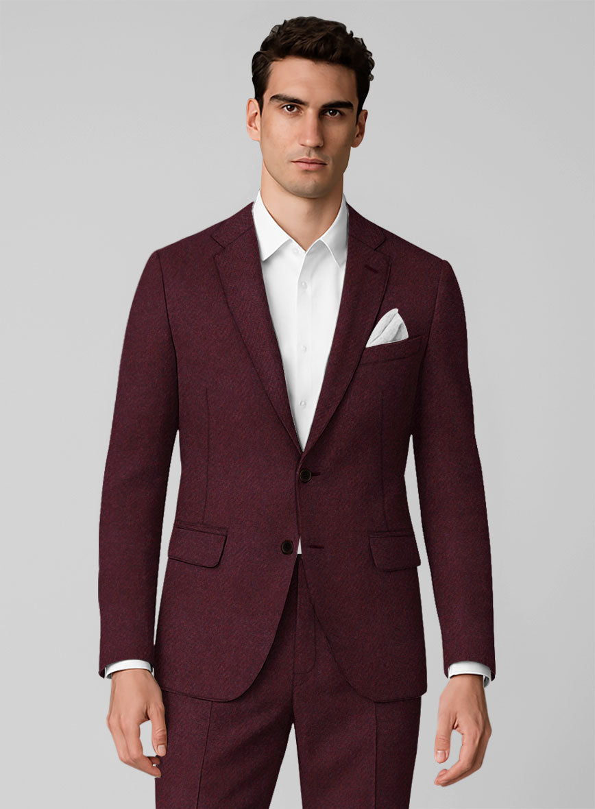 Italian Highlander Wine Tweed Jacket - StudioSuits