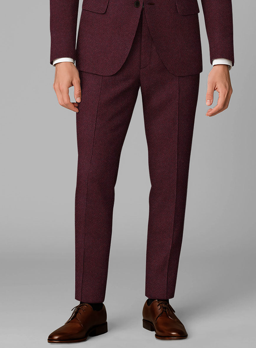 Italian Highlander Wine Tweed Pants - StudioSuits