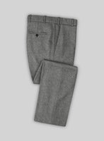 Italian Highlander Gray Herringbone Tweed Pants - StudioSuits