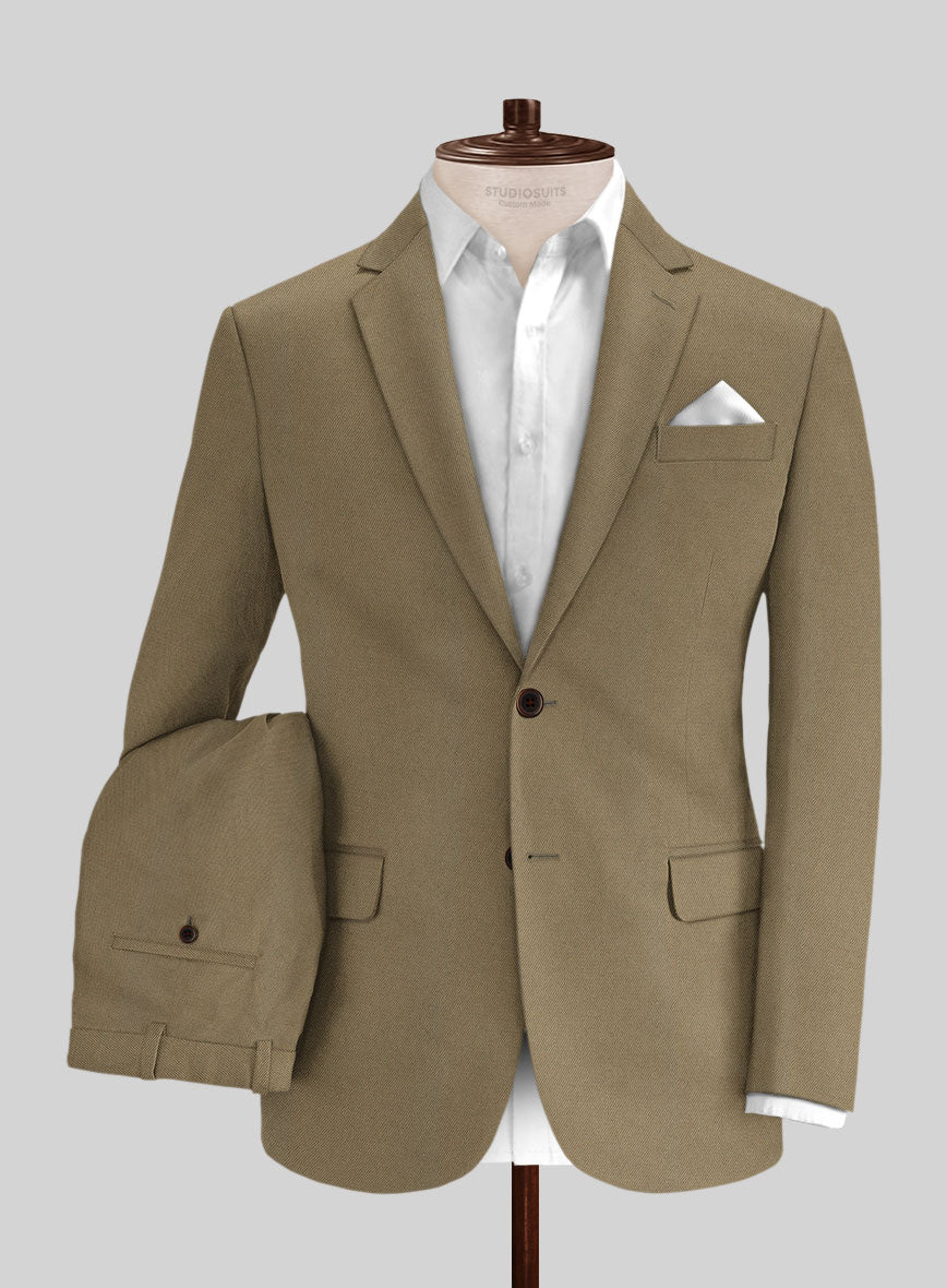 Italian Hunter Khaki Cotton Stretch Suit - StudioSuits