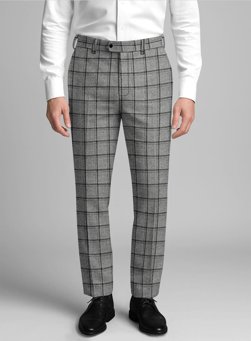 Italian Ironclad Check Tweed Pants - StudioSuits