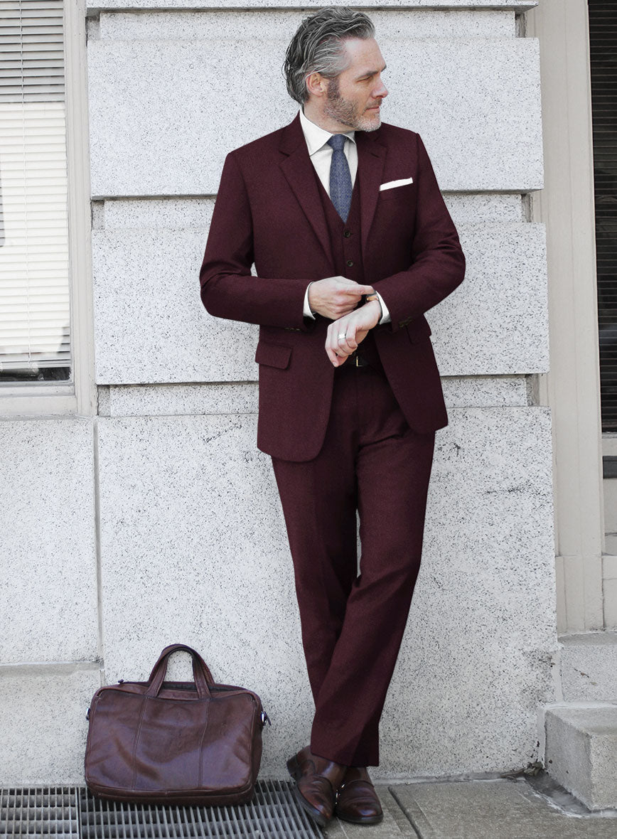 Italian Isandi Sangria Wool Suit - StudioSuits