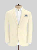 Italian Ivory Cotton Stretch Jacket - StudioSuits