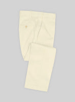 Italian Ivory Cotton Stretch Pants - StudioSuits