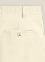 Italian Ivory Cotton Stretch Shorts - StudioSuits