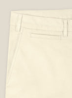 Italian Ivory Cotton Stretch Shorts - StudioSuits