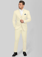 Italian Ivory Cotton Stretch Suit - StudioSuits