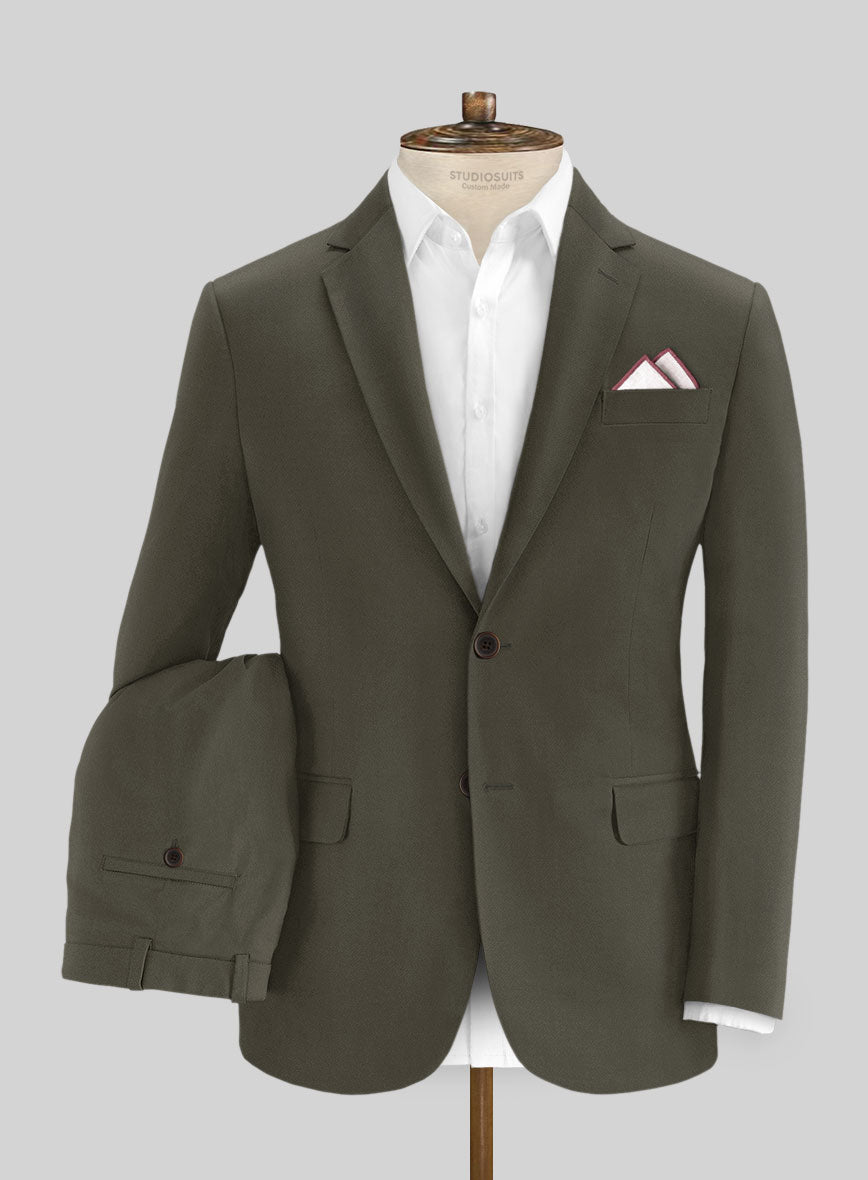 Italian Ivy Green Cotton Stretch Suit - StudioSuits