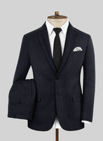 Italian Jague Blue Pinstripe Flannel Suit - StudioSuits