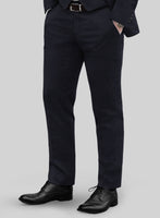 Italian Jague Blue Pinstripe Flannel Suit - StudioSuits