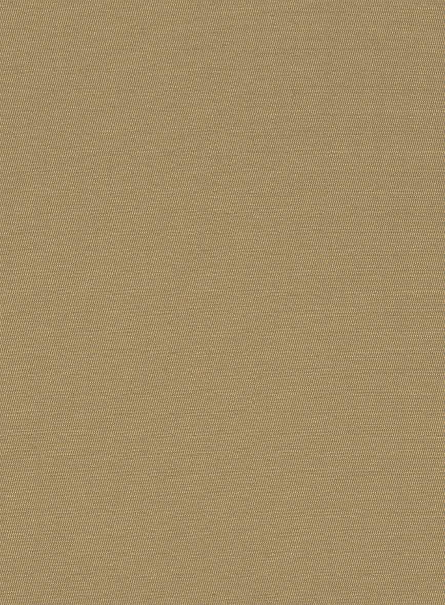 Italian Khaki Cotton Stretch Pants - StudioSuits