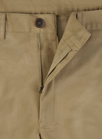 Italian Khaki Cotton Stretch Shorts - StudioSuits