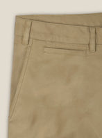 Italian Khaki Cotton Stretch Shorts - StudioSuits