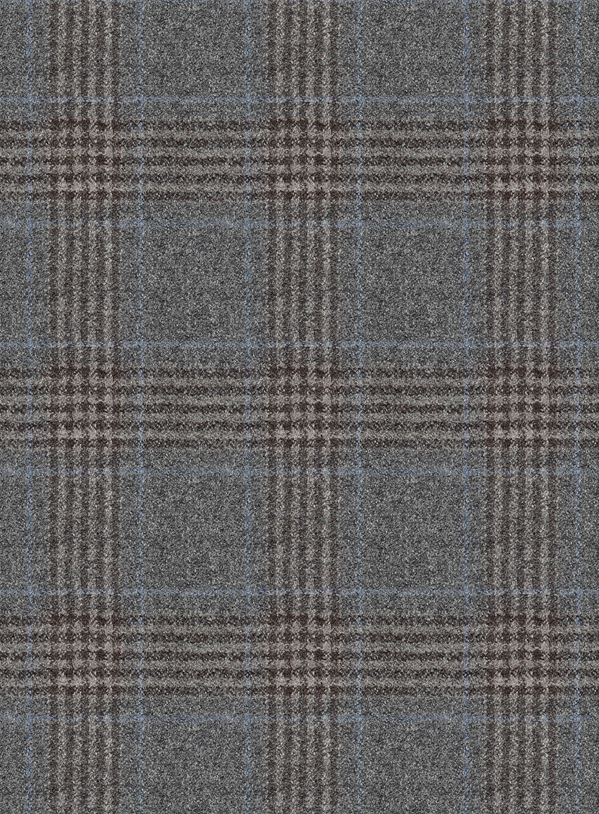 Italian Lark Gray Checks Flannel Pants - StudioSuits