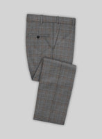 Italian Lark Gray Checks Flannel Pants - StudioSuits