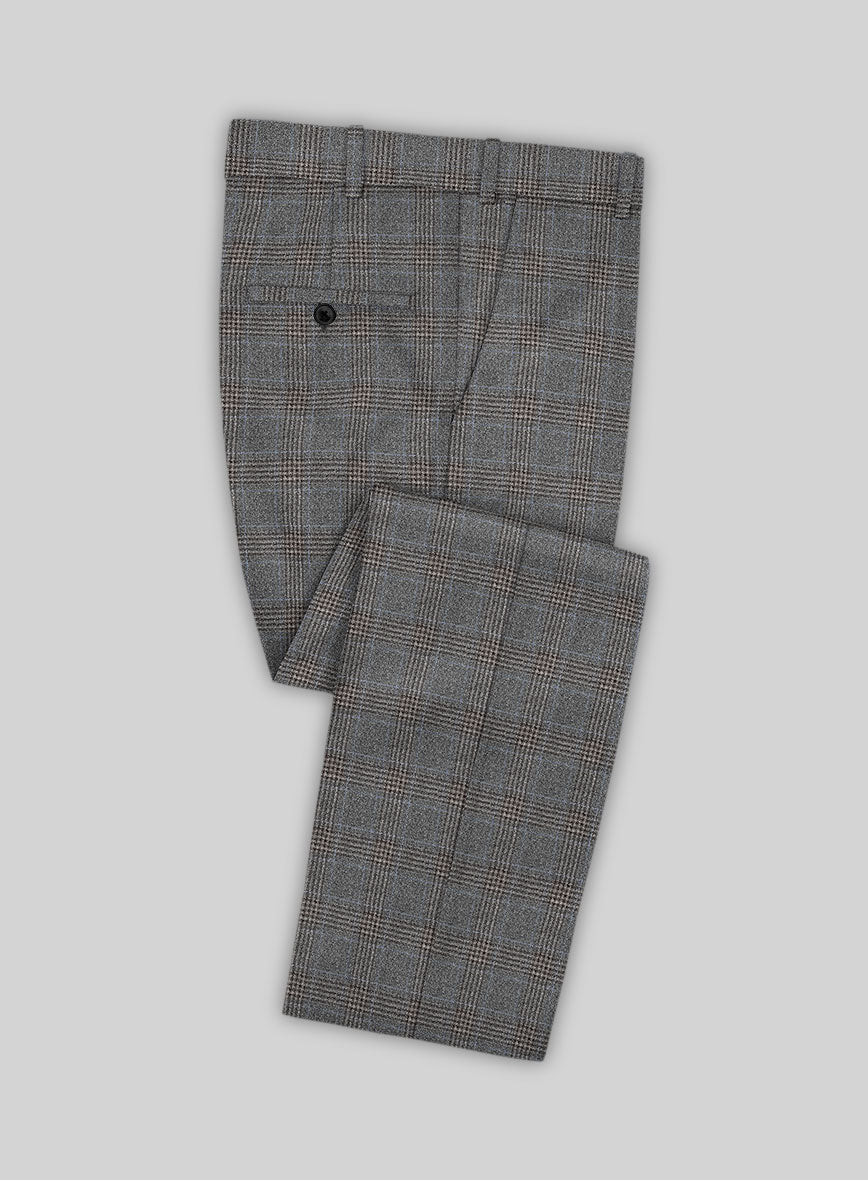 Italian Lark Gray Checks Flannel Suit - StudioSuits
