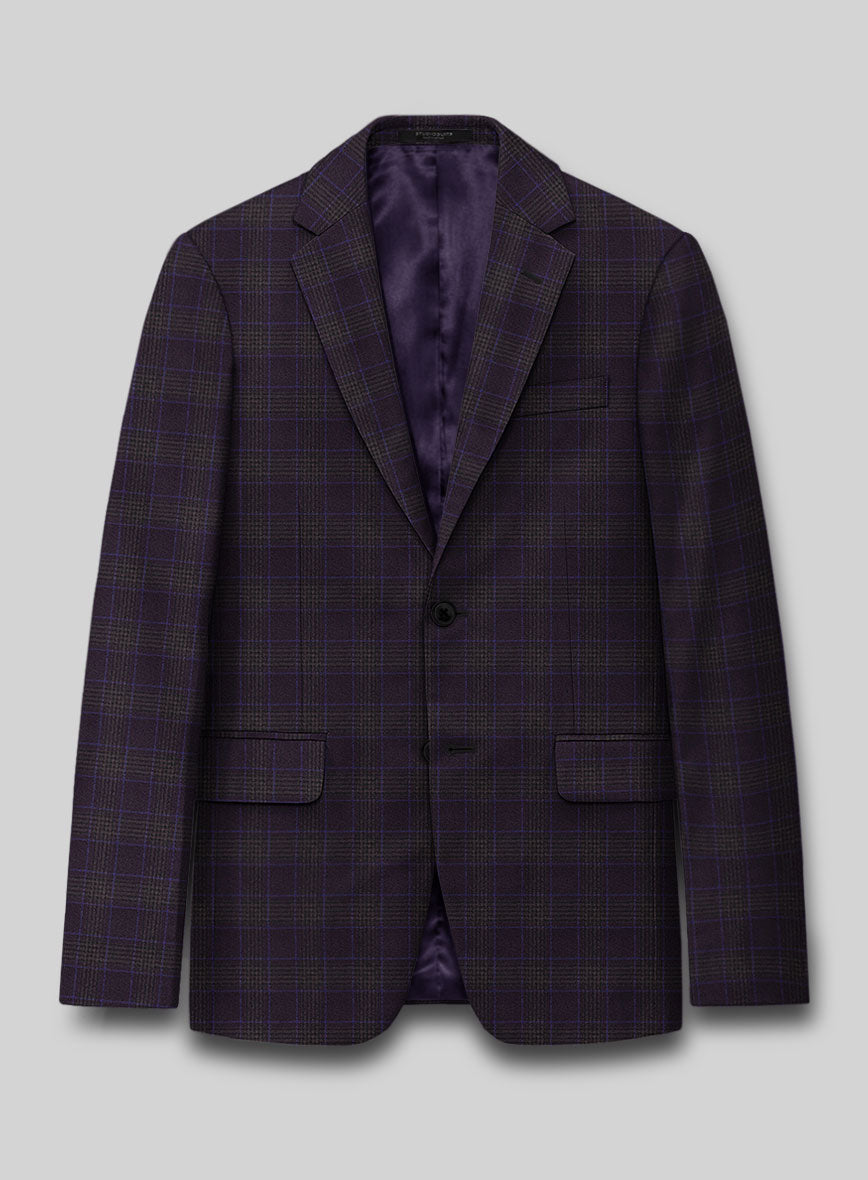 Italian Lark Purple Checks Flannel Jacket - StudioSuits