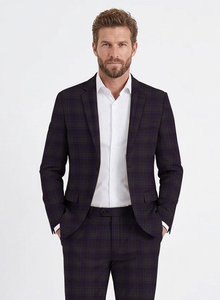 Italian Lark Purple Checks Flannel Jacket - StudioSuits