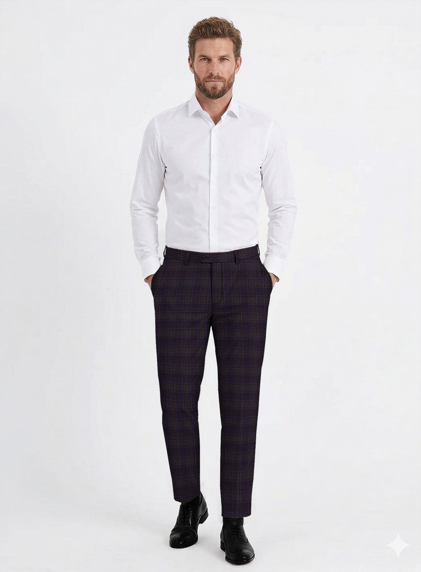 Italian Lark Purple Checks Flannel Suit - StudioSuits
