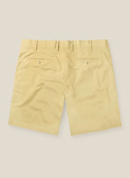 Italian Latte Beige Cotton Stretch Shorts - StudioSuits