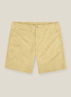 Italian Latte Beige Cotton Stretch Shorts - StudioSuits