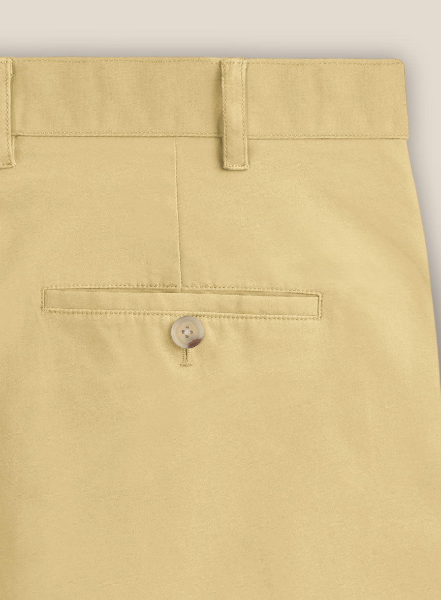 Italian Latte Beige Cotton Stretch Shorts - StudioSuits