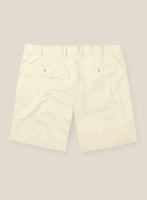 Italian Light Beige Cotton Stretch Shorts - StudioSuits