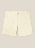 Italian Light Beige Cotton Stretch Shorts - StudioSuits