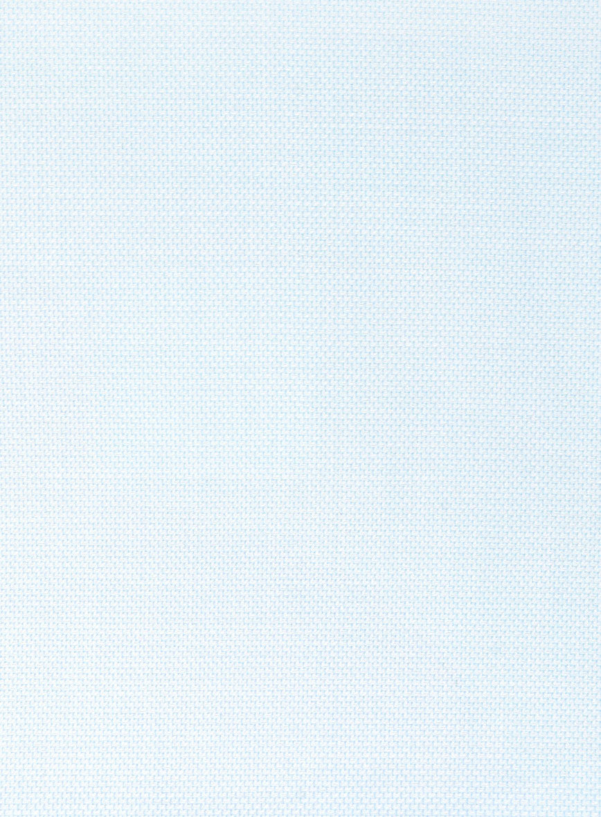 Italian Light Blue Sharkskin Shirt - StudioSuits