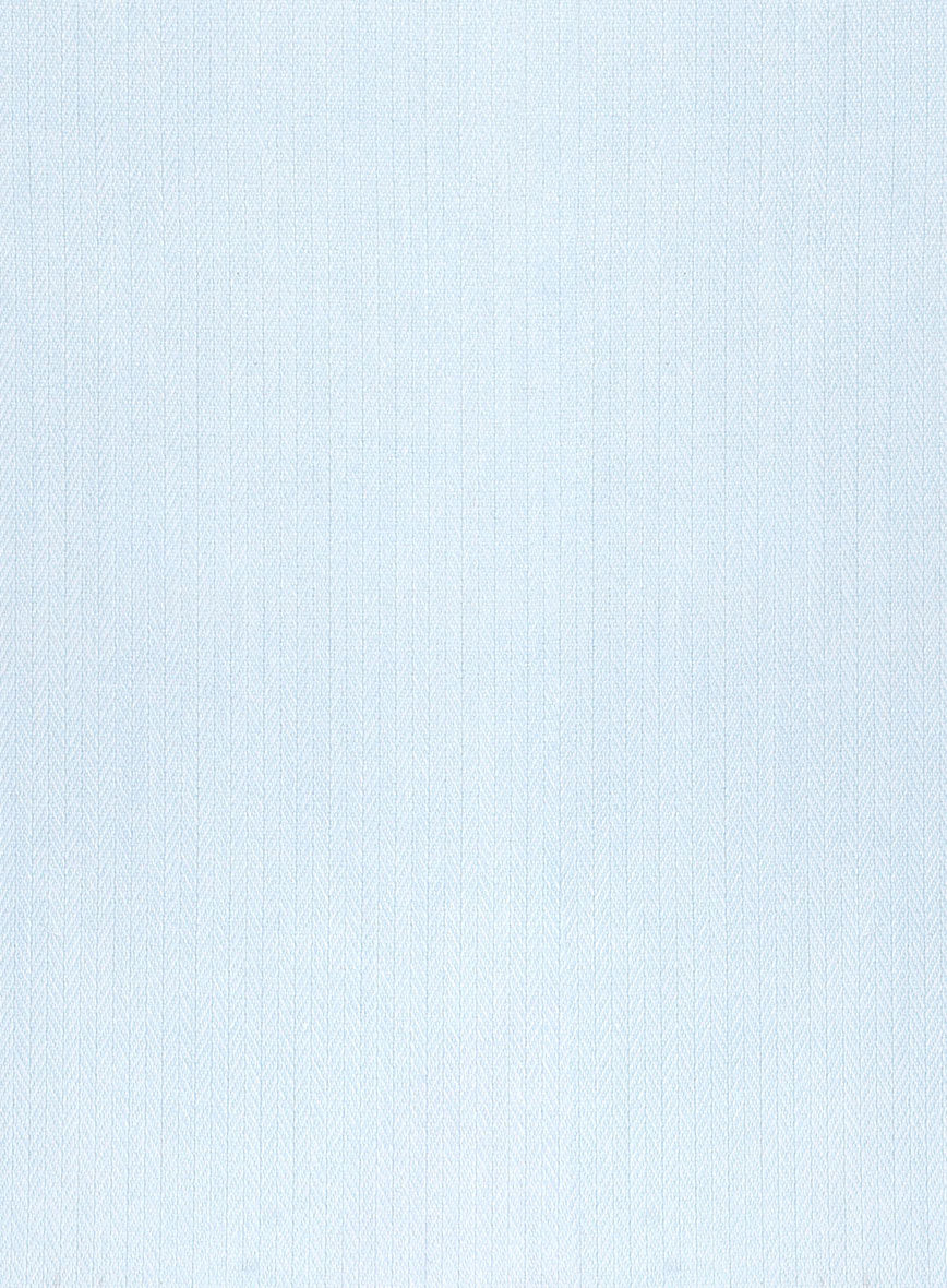 Italian Light Blue Slim Herringbone Shirt - StudioSuits