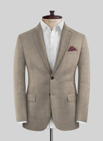 Italian Light Brown Herringbone Flannel Suit - StudioSuits