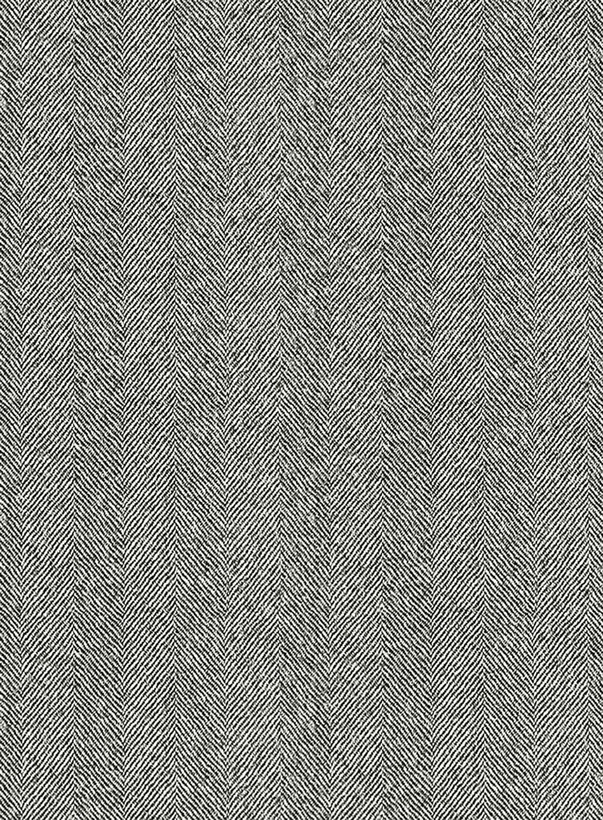 Italian Light Gray Herringbone Flannel Pants - StudioSuits