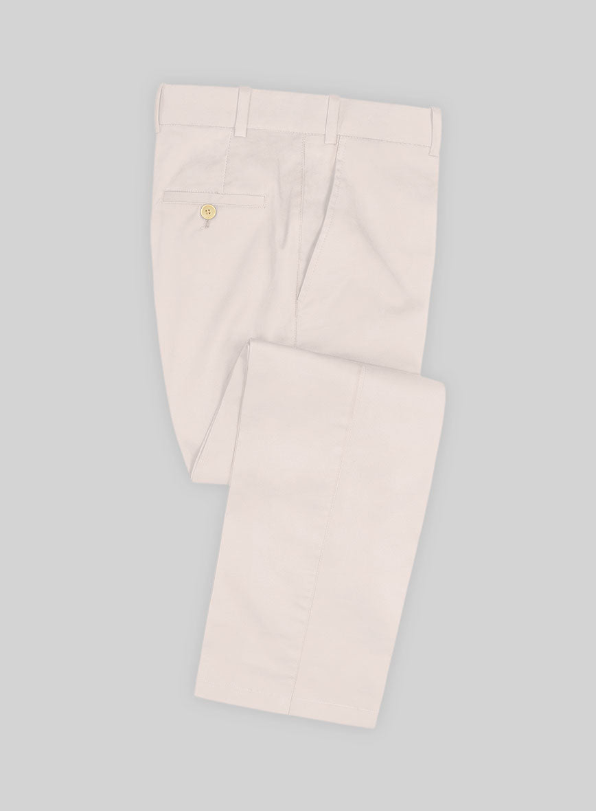 Italian Light Pink Cotton Stretch Pants - StudioSuits