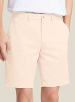 Italian Light Pink Cotton Stretch Shorts - StudioSuits