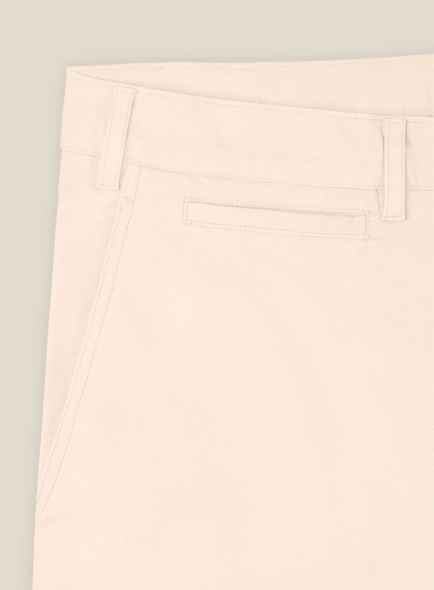 Italian Light Pink Cotton Stretch Shorts - StudioSuits