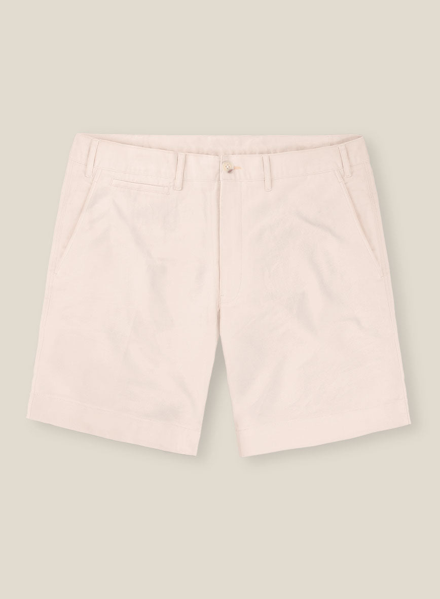 Italian Light Pink Cotton Stretch Shorts - StudioSuits