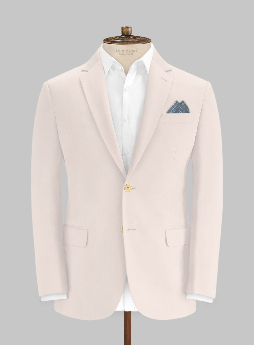 Italian Light Pink Cotton Stretch Suit - StudioSuits