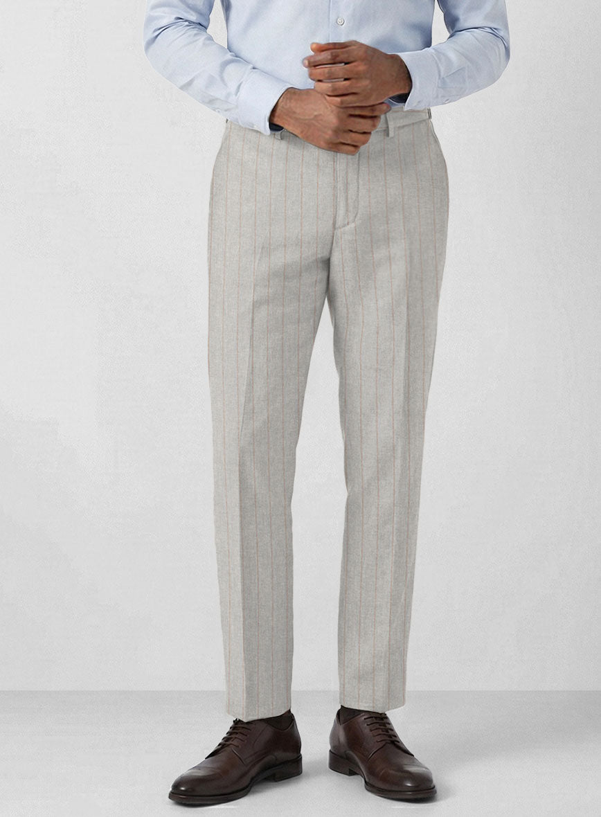Italian Linen Ashara Stripe Pants - StudioSuits