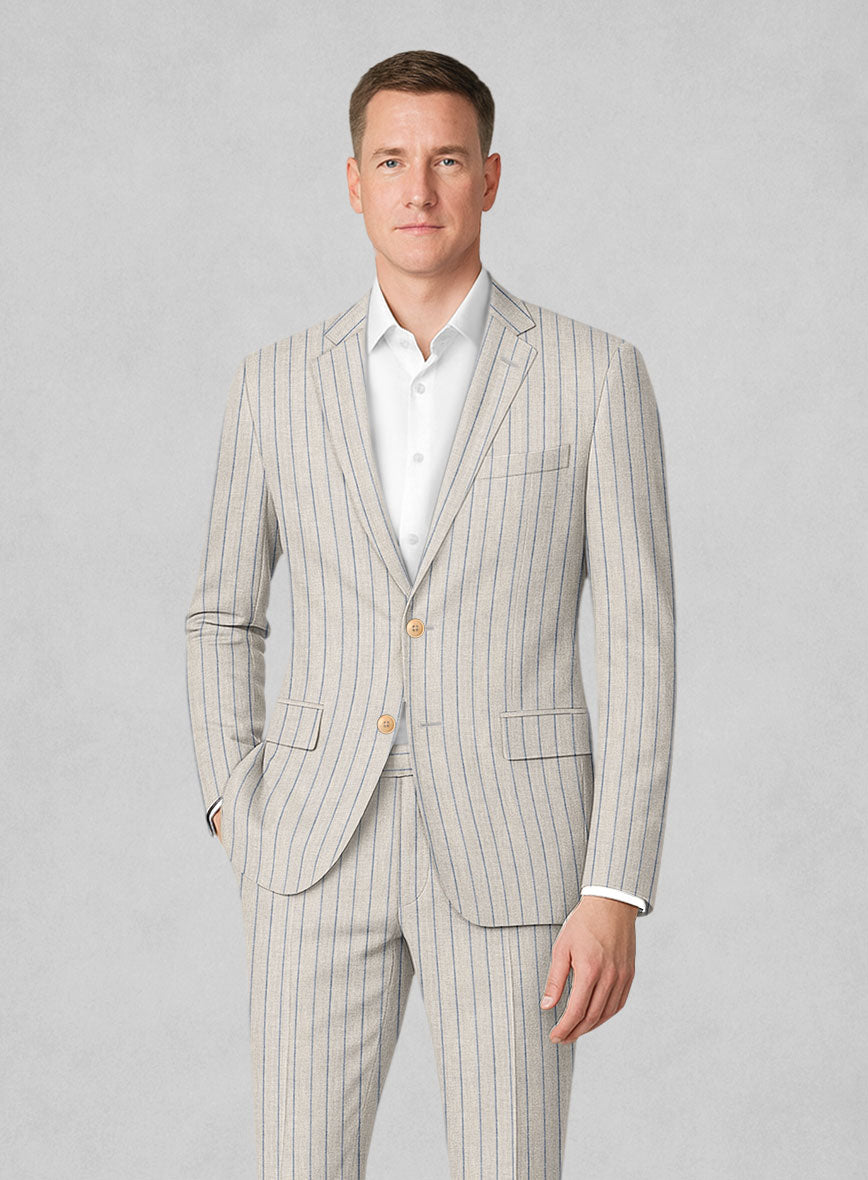 Italian Linen Belvano Stripe Jacket - StudioSuits