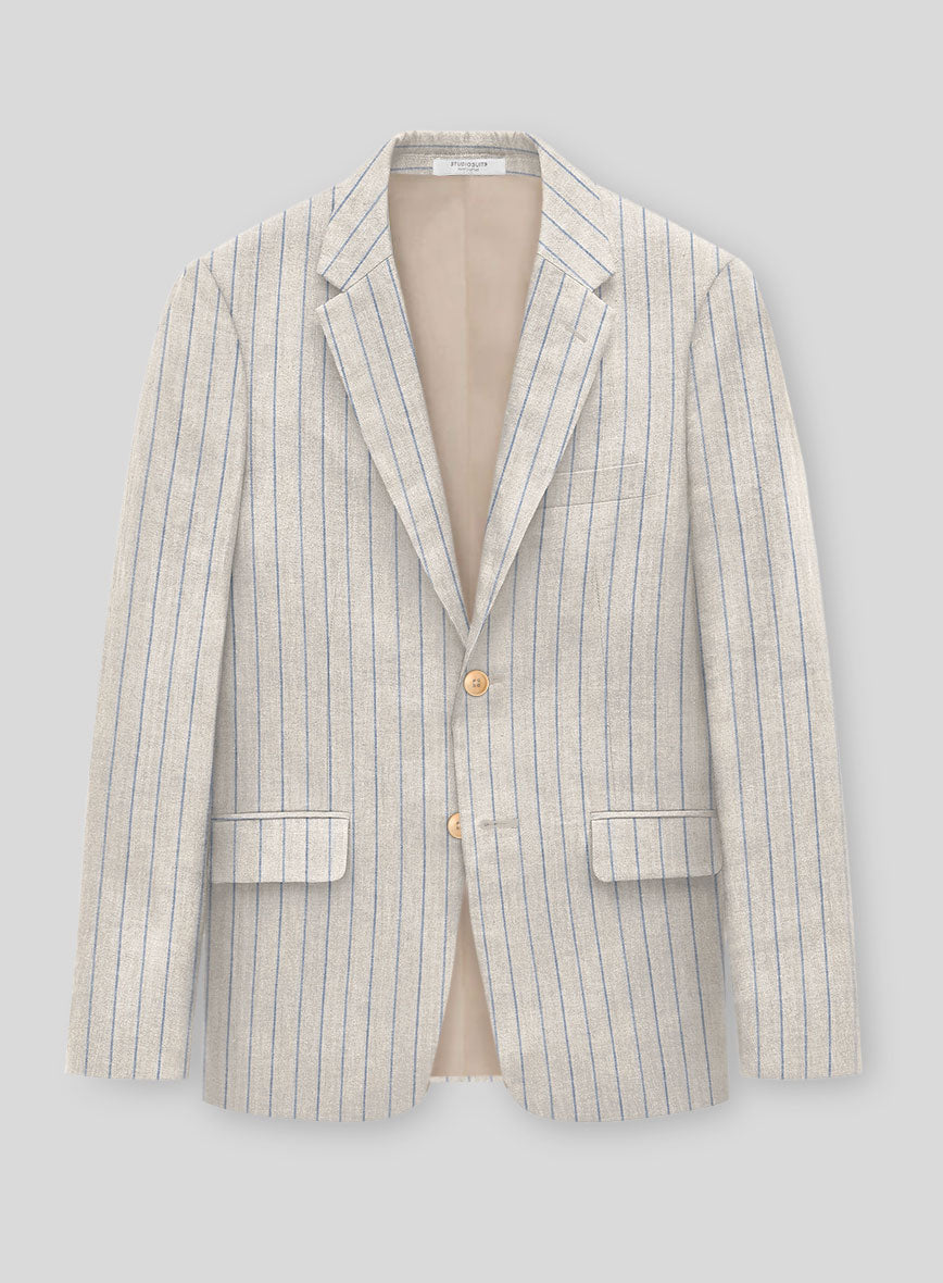 Italian Linen Belvano Stripe Jacket - StudioSuits