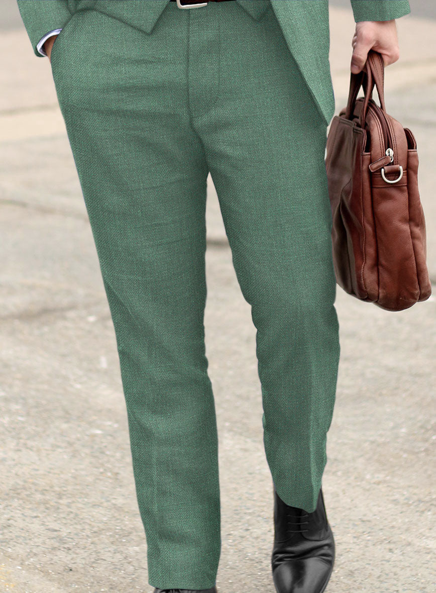 Italian Linen Brandy Green Pants - StudioSuits