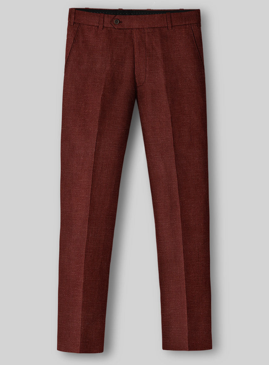 Italian Linen Terra Brown Pants - StudioSuits