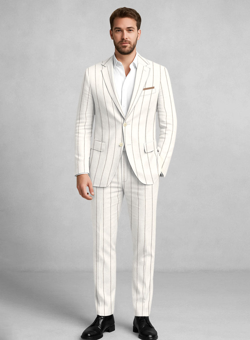 Italian Linen Castoro Stripe Suit - StudioSuits