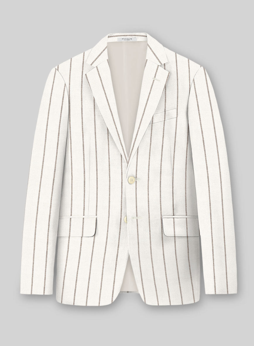 Italian Linen Castoro Stripe Jacket - StudioSuits