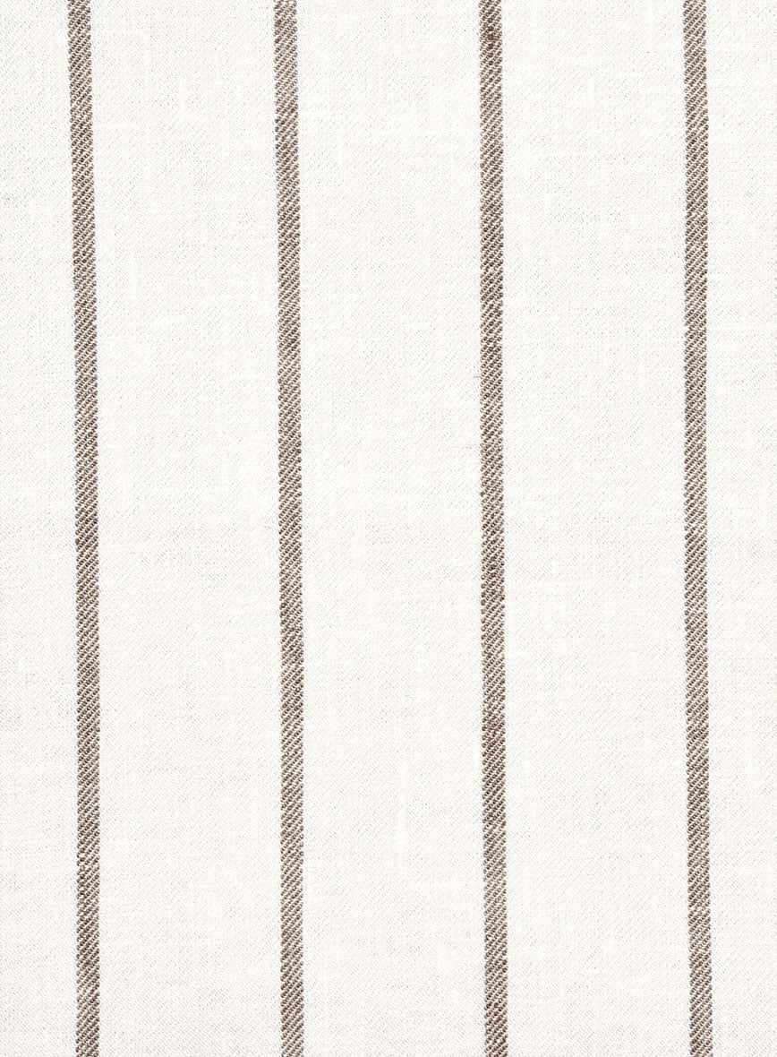 Italian Linen Castoro Stripe Pants - StudioSuits