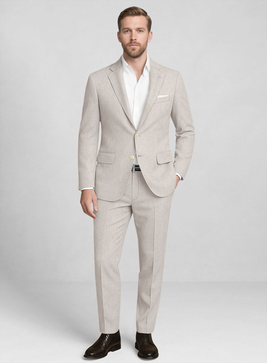 Italian Linen Cenaro Herringbone Suit - StudioSuits