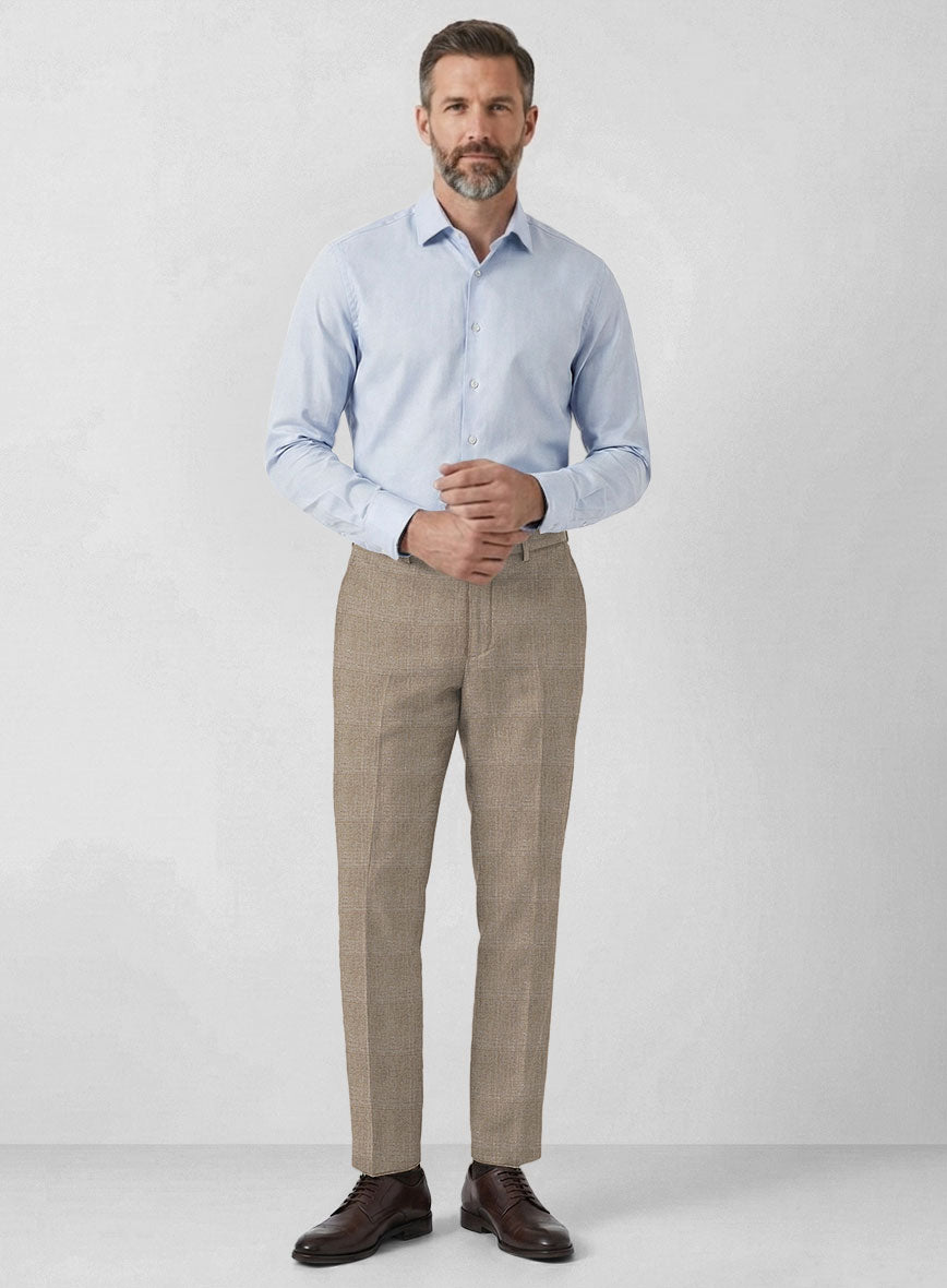 Italian Linen Vittorio Check Pants - StudioSuits