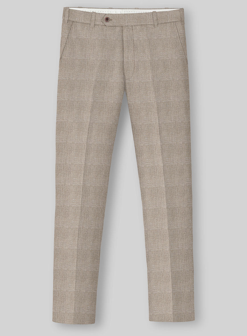 Italian Linen Vittorio Check Pants - StudioSuits