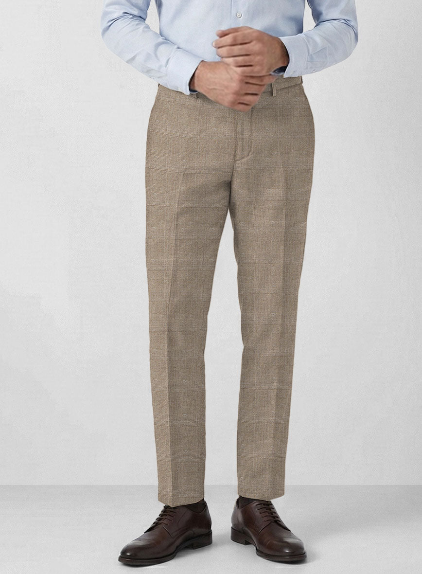 Italian Linen Vittorio Check Pants - StudioSuits
