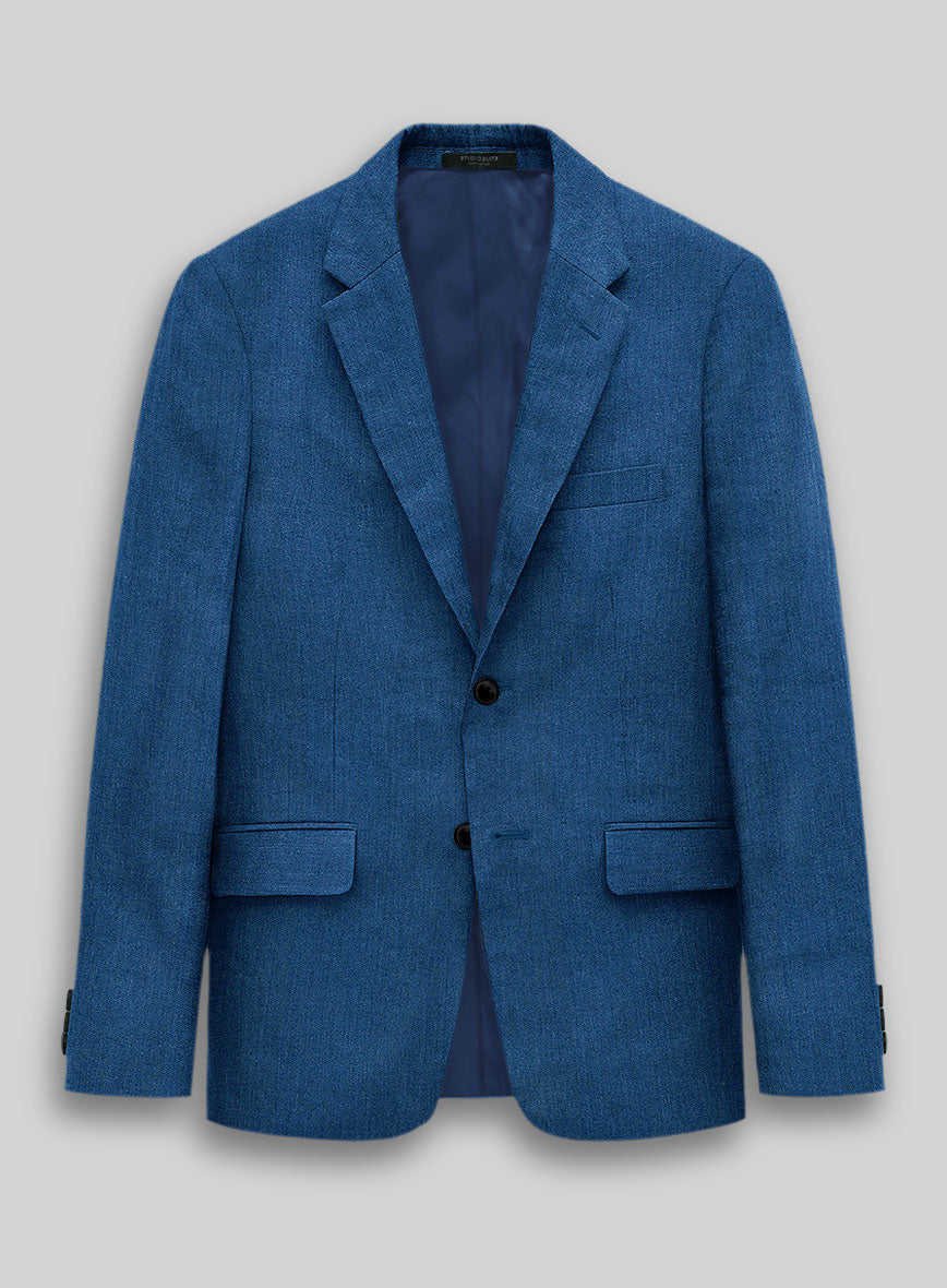 Italian Linen French Blue Jacket - StudioSuits